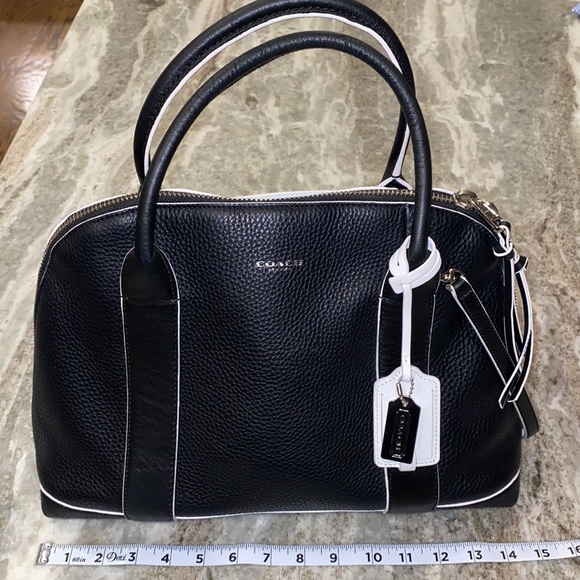 Coach Full Size Black and White Purse - Picture 1 of 8